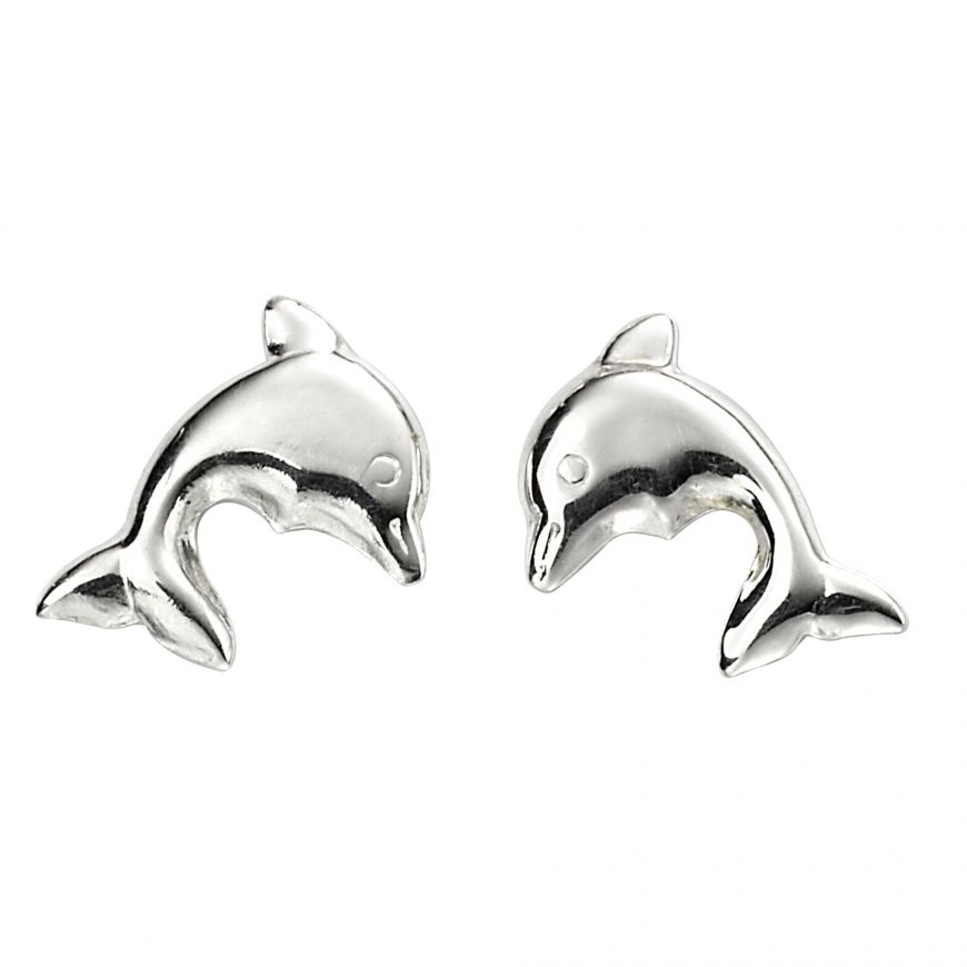 Diving Dolphin Stud Earrings - John Ross Jewellers