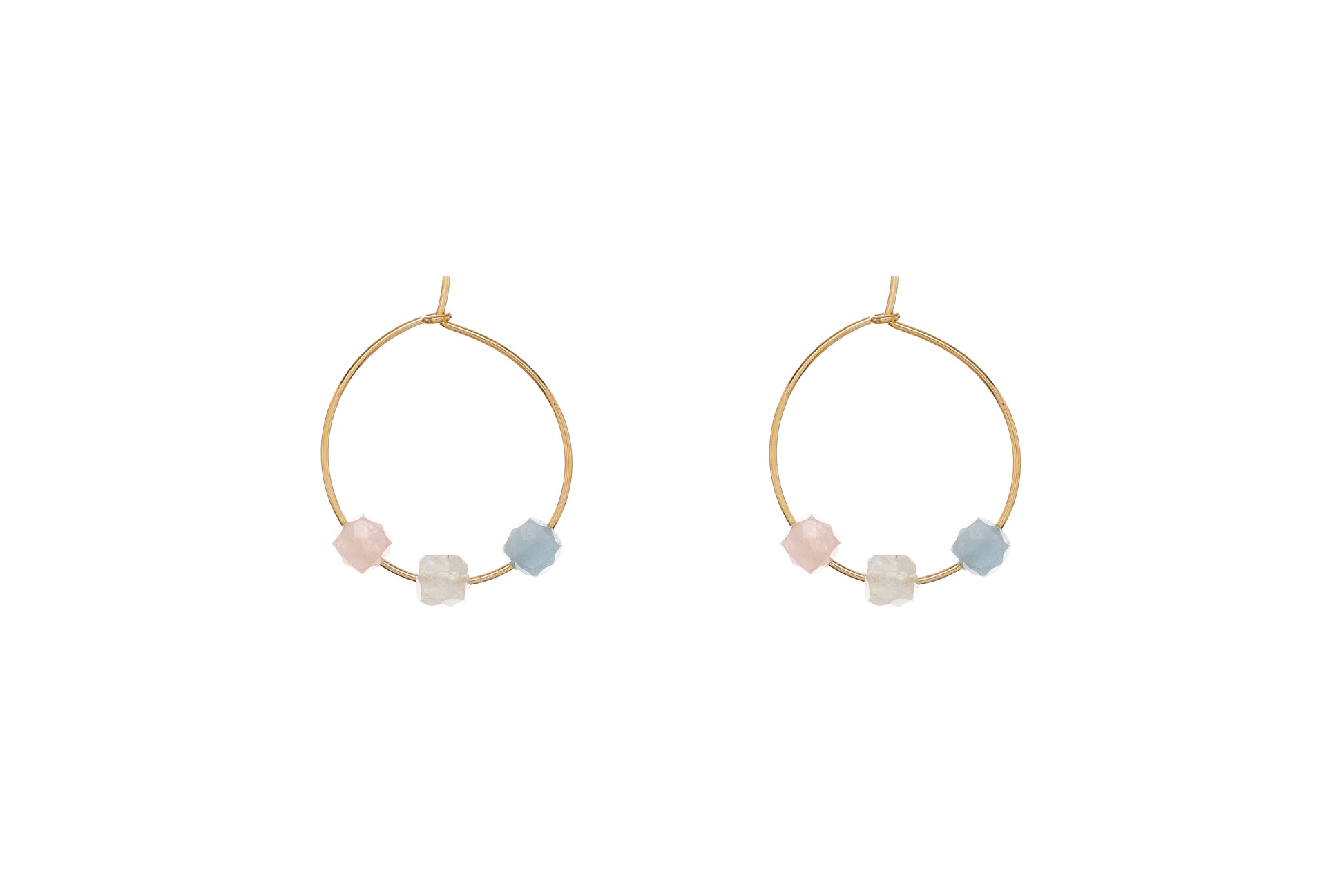 Sunshine Morganite Hoop Earrings | 20mm - John Ross Jewellers