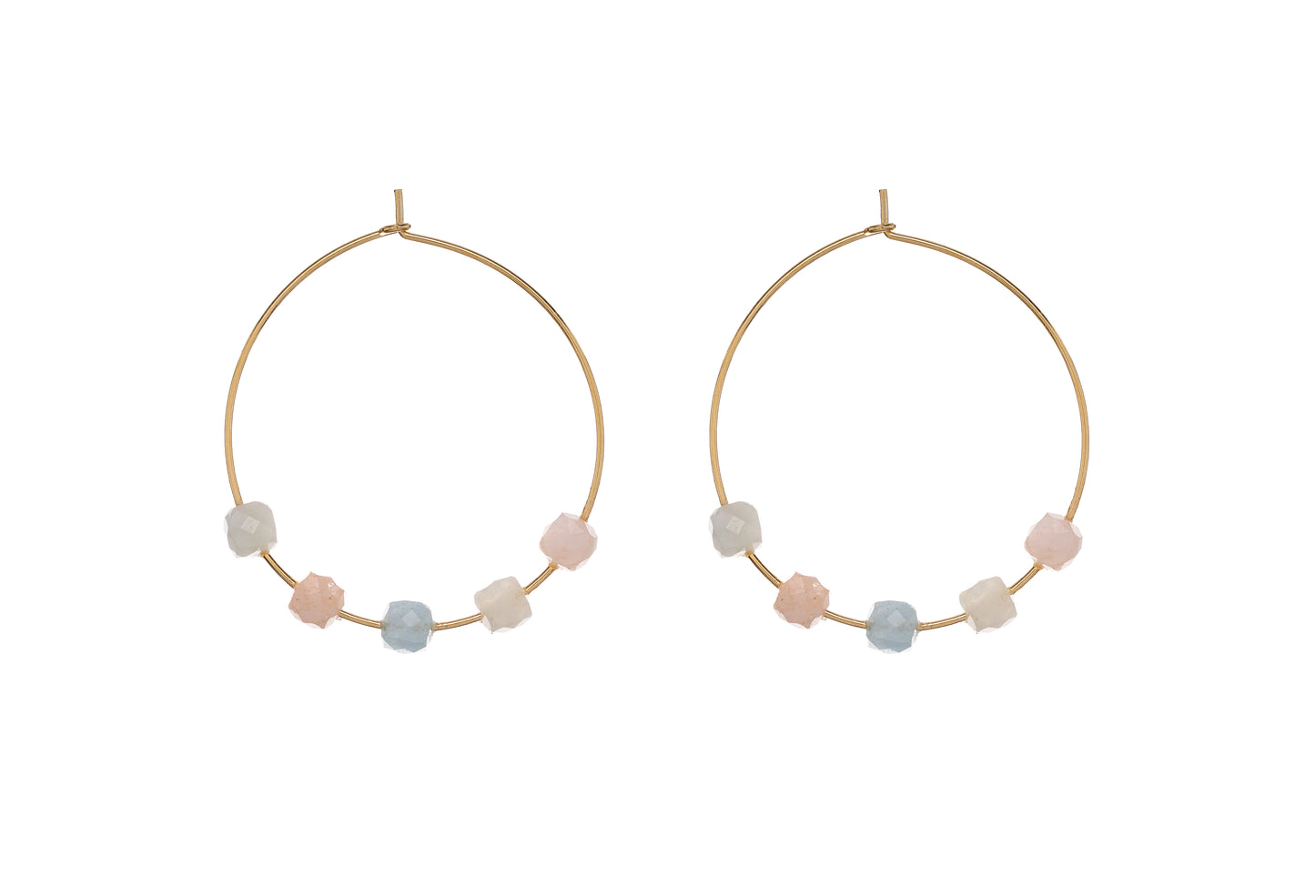 Sunshine Morganite Hoop Earrings | 30mm - John Ross Jewellers