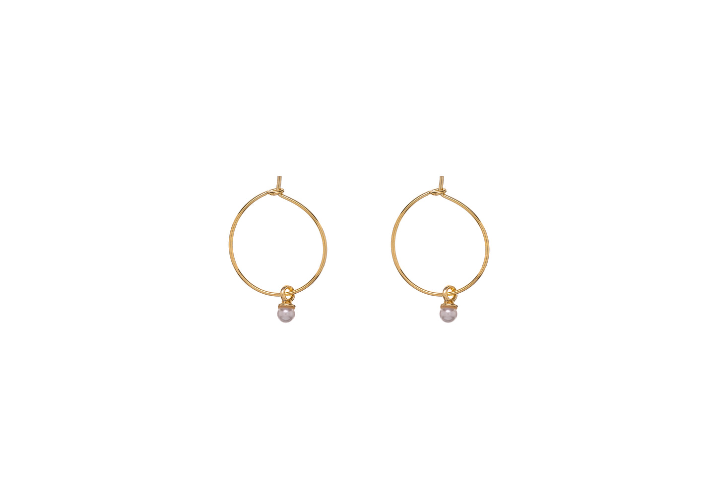 Sunshine Simple Freshwater Pearl Hoop Earrings | 10mm - John Ross Jewellers