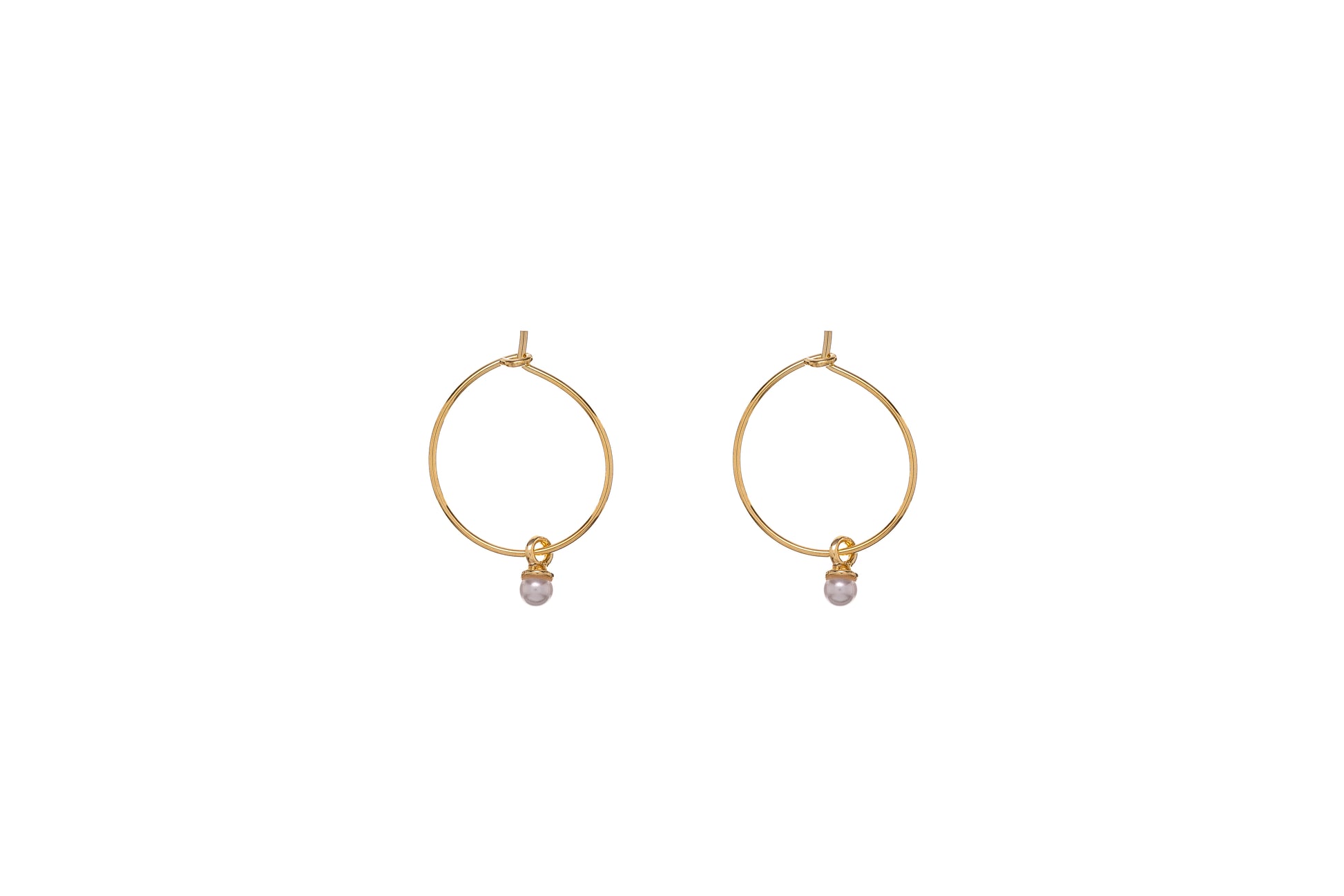 Sunshine Simple Freshwater Pearl Hoop Earrings | 10mm - John Ross Jewellers