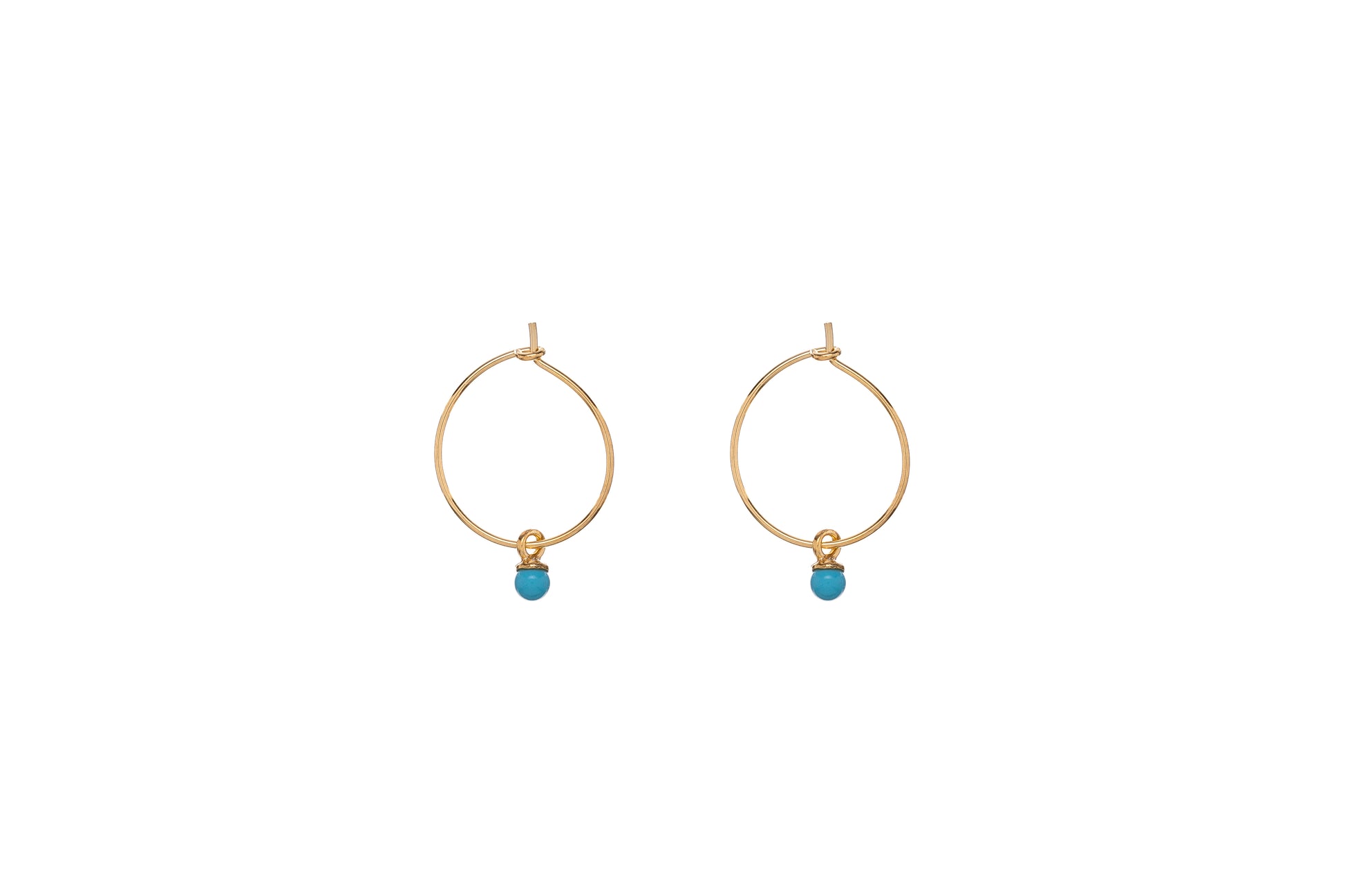 Sunshine Simple Turquoise Hoop Earrings | 10mm - John Ross Jewellers