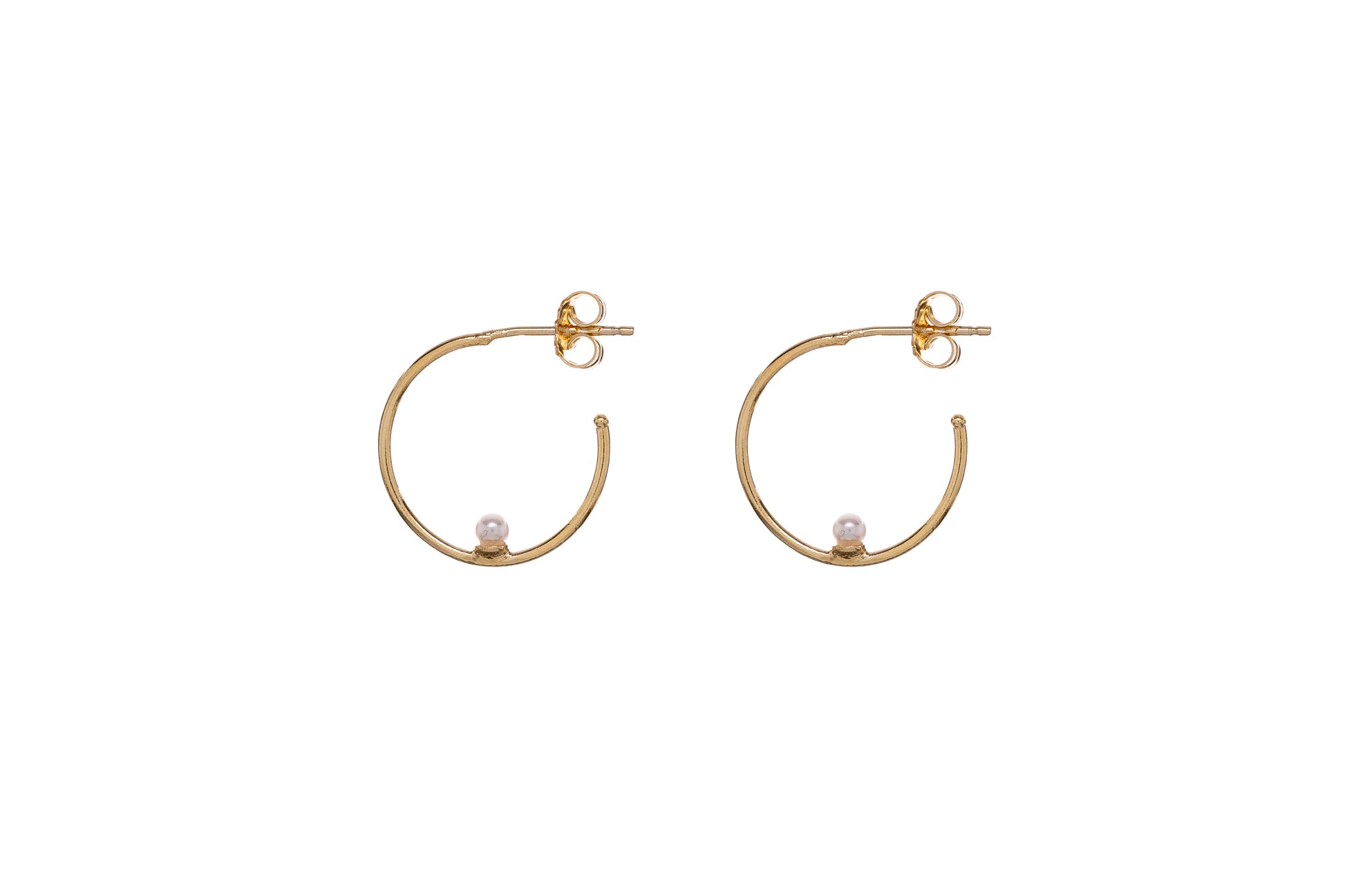 Sunshine Simple Freshwater Pearl Hoop Earrings | 20mm - John Ross Jewellers