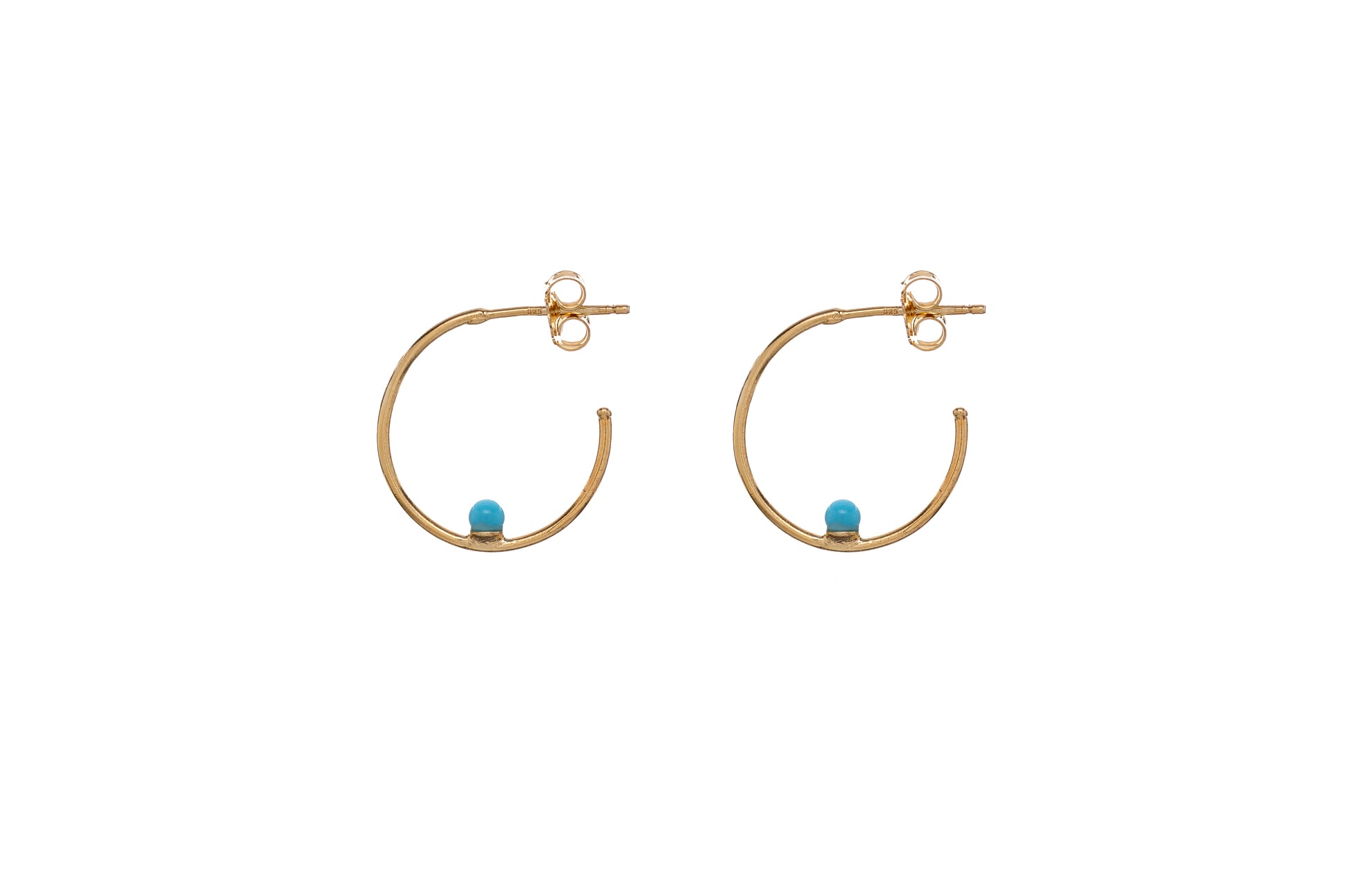 Sunshine Simple Turquoise Hoop Earrings | 20mm - John Ross Jewellers