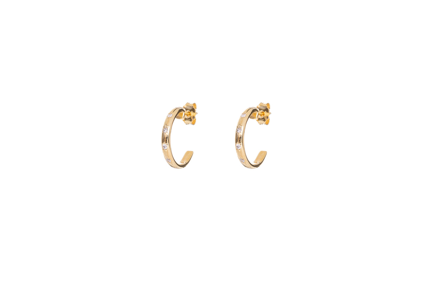 Sunshine Skinny CZ Hoop Earrings | 15mm - John Ross Jewellers