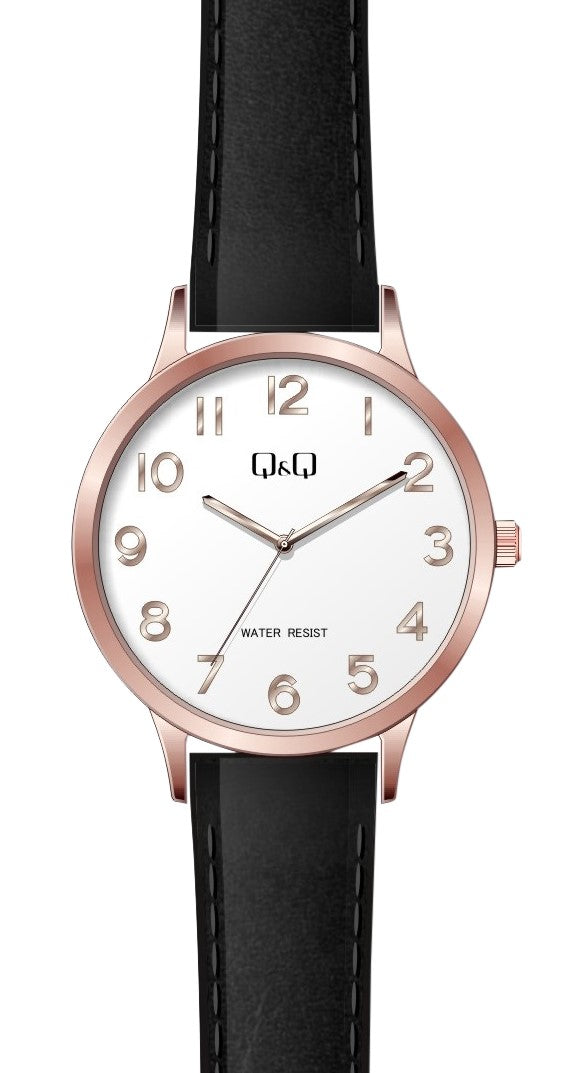 Q&Q Ladies Rose Gold Leather Watch - John Ross Jewellers