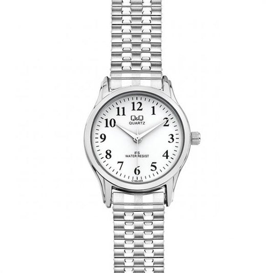 Q&Q Ladies Silver Watch with Expandable Strap - John Ross Jewellers