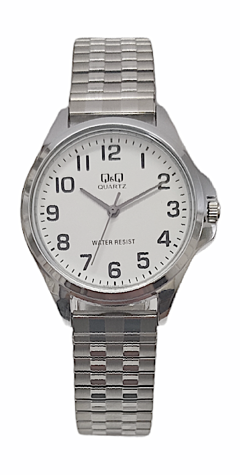Q&Q Ladies Silver Watch with Expandable Strap - John Ross Jewellers
