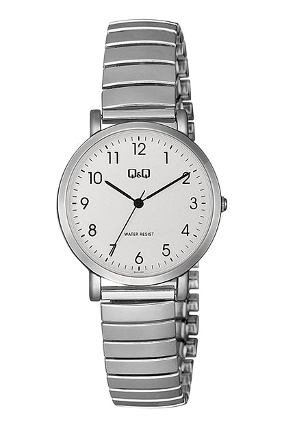 Q&Q Ladies Silver Watch with Expandable Strap - John Ross Jewellers