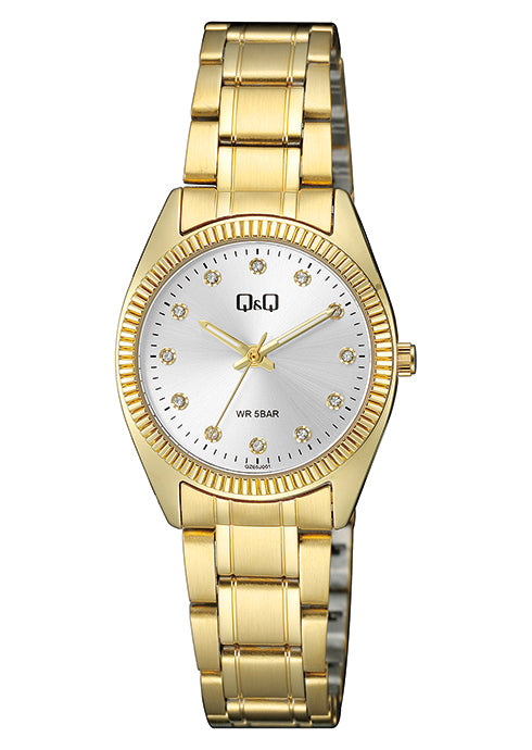 Q&Q Ladies Gold Three-Link Watch - John Ross Jewellers