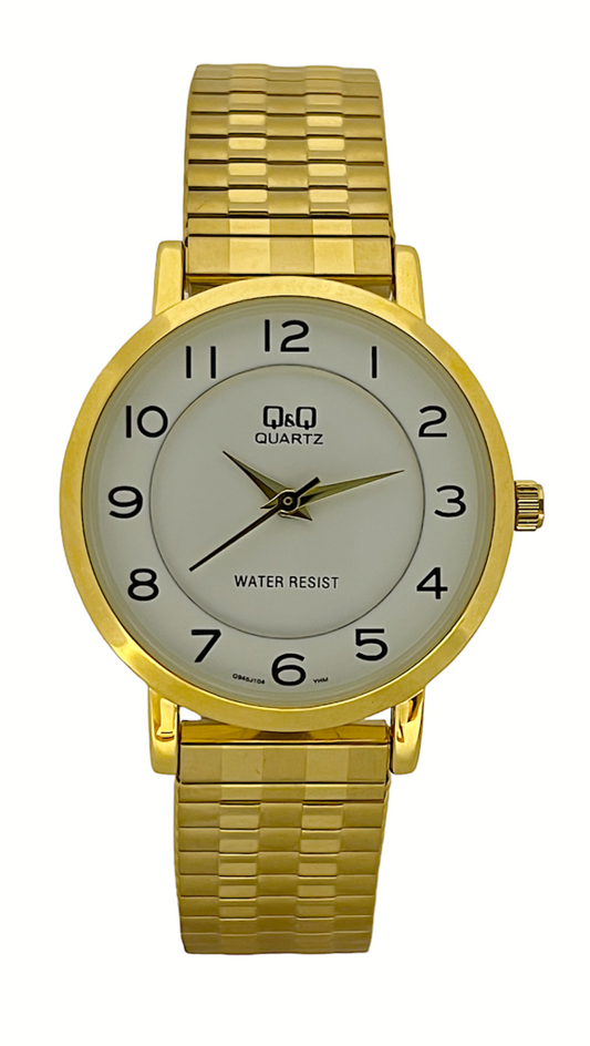 Q&Q Ladies Gold Watch with Expandable Strap - John Ross Jewellers