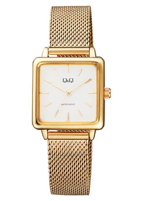 Q&Q Ladies Gold Mesh Watch - John Ross Jewellers