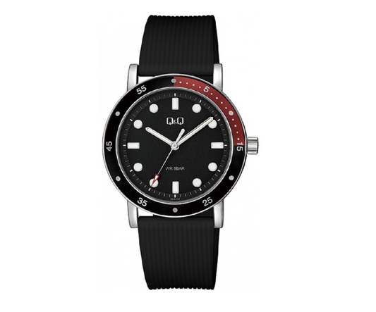 Q&Q Gents Silver Silicone Watch - John Ross Jewellers