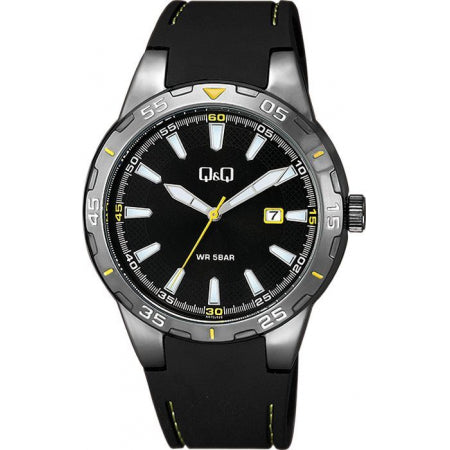 Q&Q Gents Dark Grey Silicone Watch - John Ross Jewellers