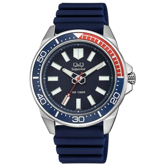 Q&Q Gents Silver Silicone Watch - John Ross Jewellers