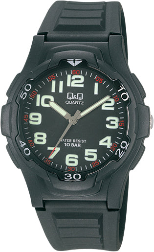 Q&Q Gents Black Silicone Watch - John Ross Jewellers