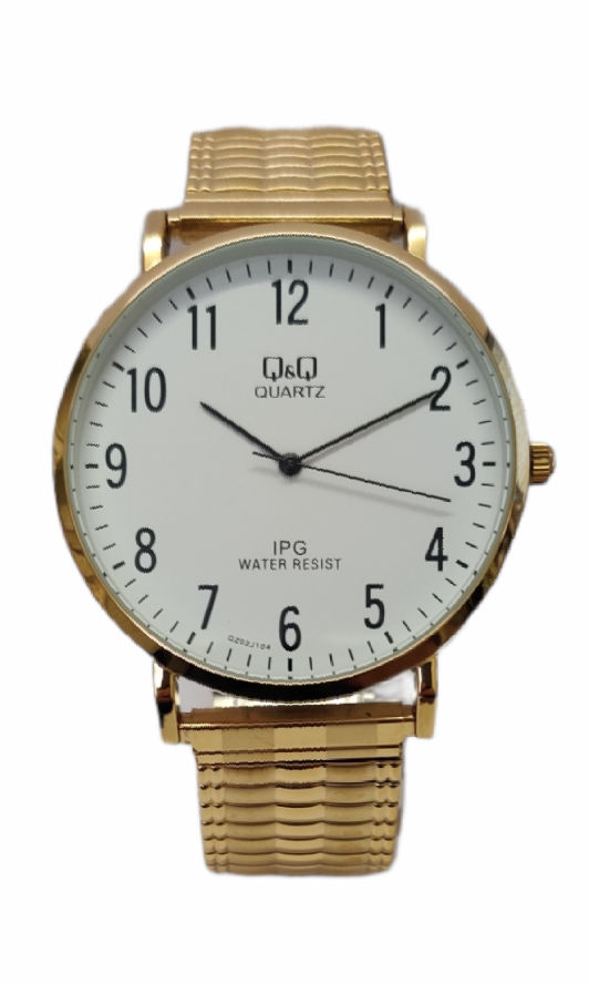 Q&Q Gents Gold Watch with Expandable Strap - John Ross Jewellers