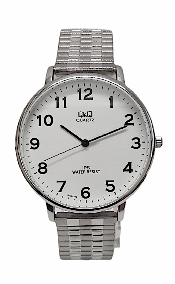 Q&Q Gents Silver Watch with Expandable Strap - John Ross Jewellers