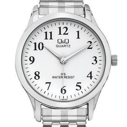 Q&Q Gents Silver Watch with Expandable Strap - John Ross Jewellers