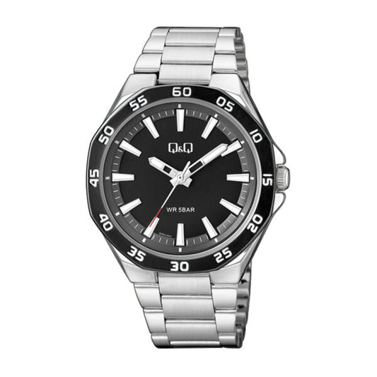 Q&Q Gents Silver Three Link Watch - John Ross Jewellers