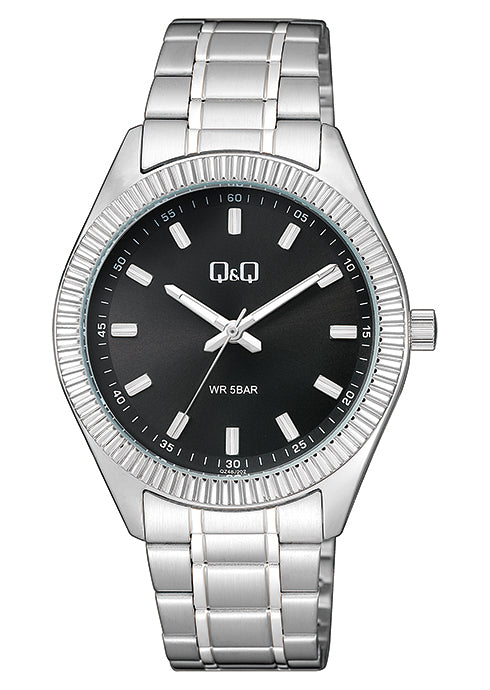 Q&Q Gents Silver Three Link Watch - John Ross Jewellers