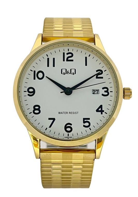 Q&Q Gents Gold Watch with Expandable Strap - John Ross Jewellers