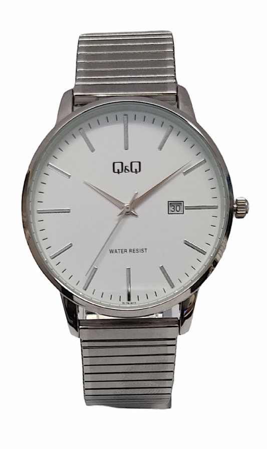 Q&Q Gents Silver Watch with Expandable Strap - John Ross Jewellers