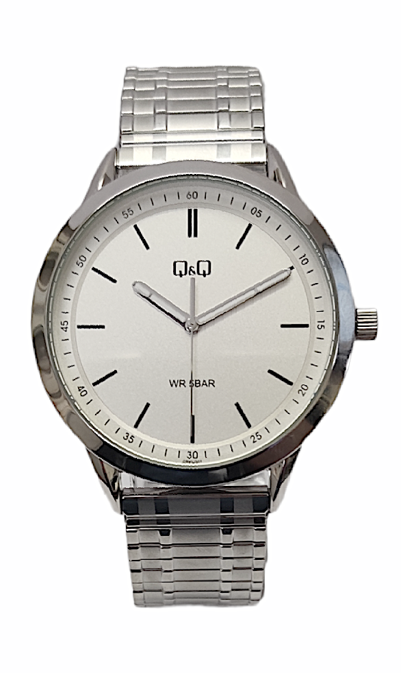 Q&Q Gents Silver Watch with Expandable Strap - John Ross Jewellers