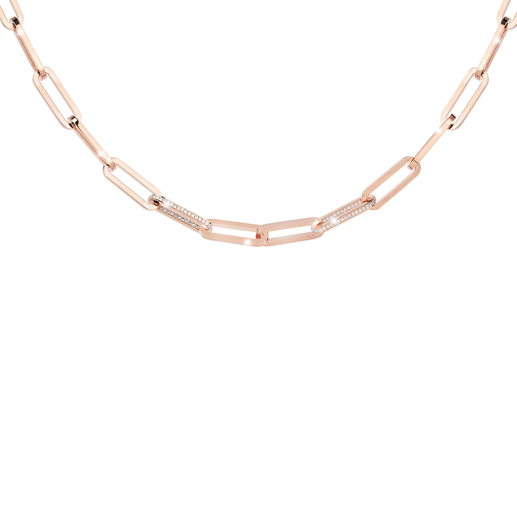 REBECCA Stockholm 45cm Necklace - Rose Gold with Crystals - John Ross Jewellers