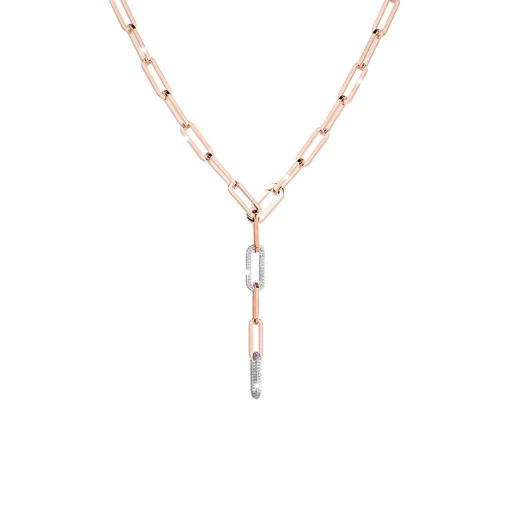 REBECCA Stockholm Lariat Necklace - Rose Gold with Crystals - John Ross Jewellers