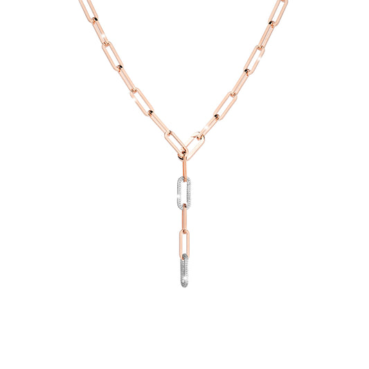 REBECCA Stockholm Lariat Necklace - Rose Gold with Crystals - John Ross Jewellers