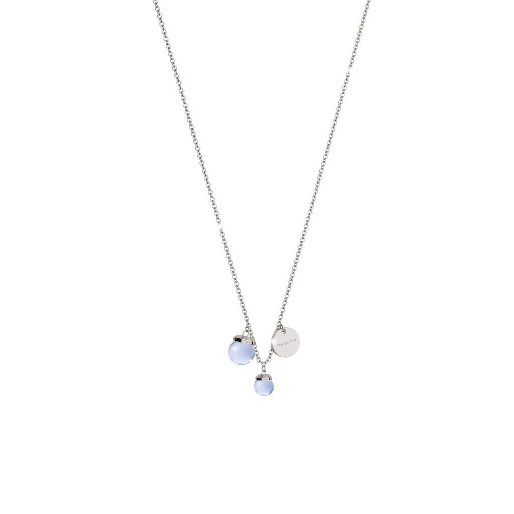 REBECCA Hollywood Stone Necklace - Two Stone Lavender - John Ross Jewellers