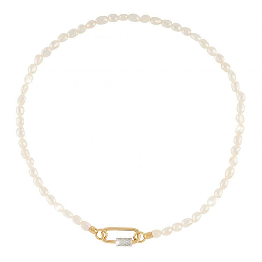 REBECCA Palermo Necklace - Gold & Pearl - John Ross Jewellers