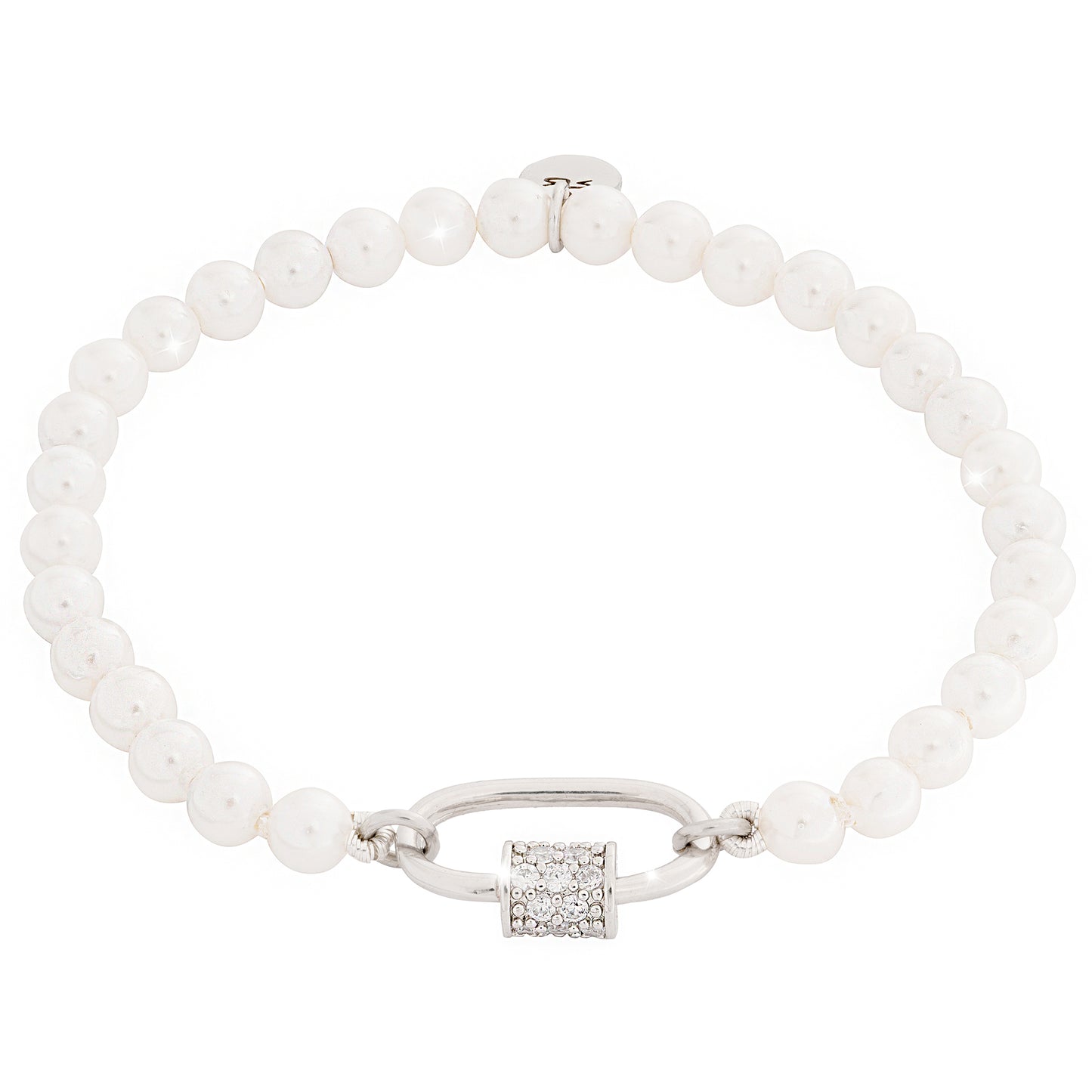 REBECCA MyWorld Pearl Bracelet - Silver Teddy Charm - John Ross Jewellers
