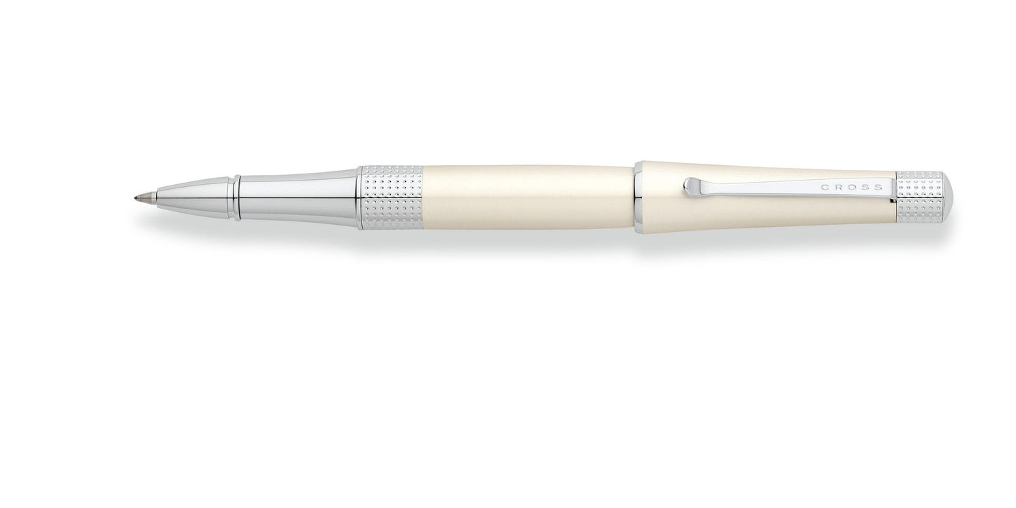 Cross Beverly Pearlescent White Laquer Rollerball Pen - John Ross Jewellers