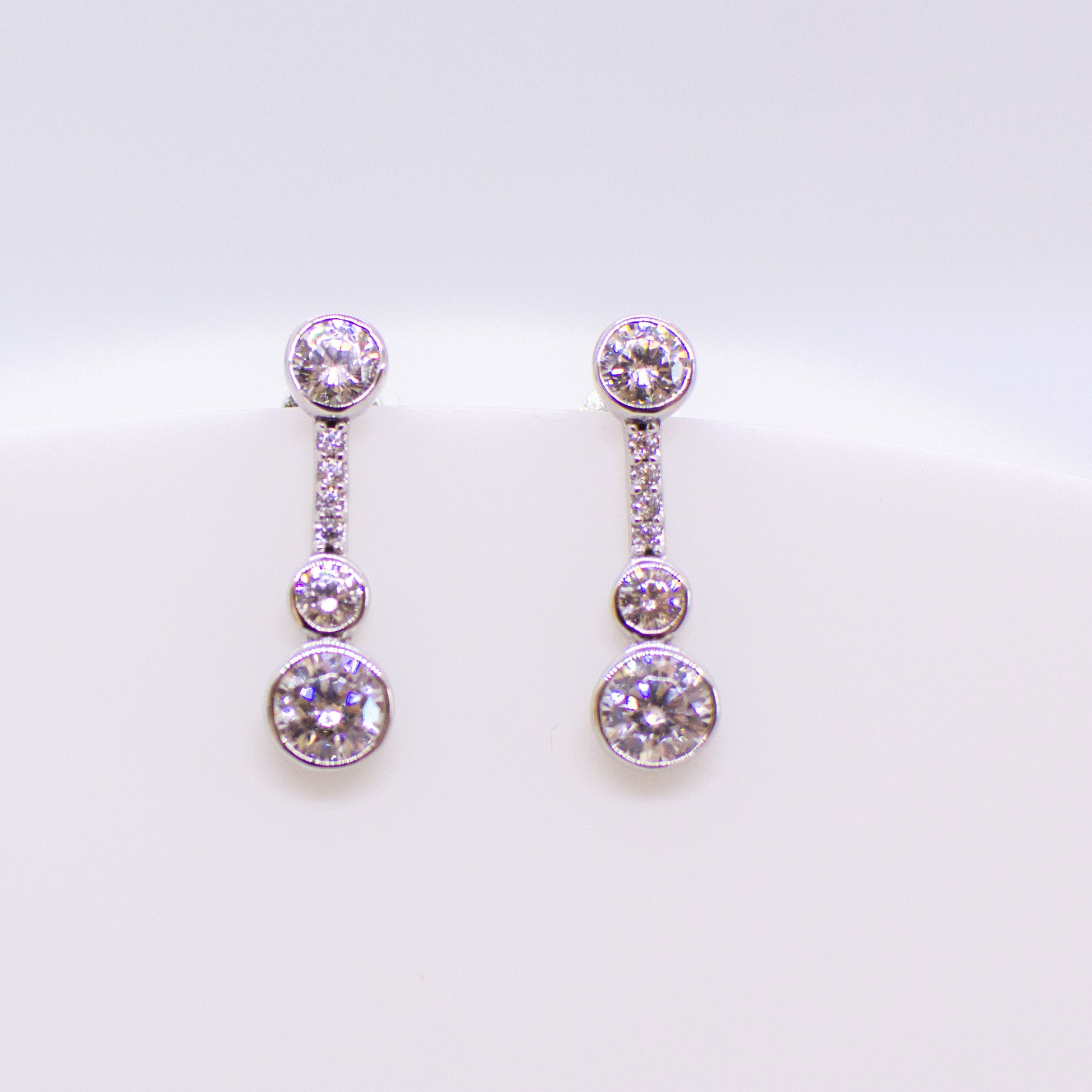 Silver C-Flawless CZ Drop Earrings - John Ross Jewellers