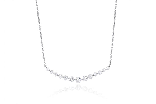 Silver CZ Graduated Necklace - John Ross Jewellers