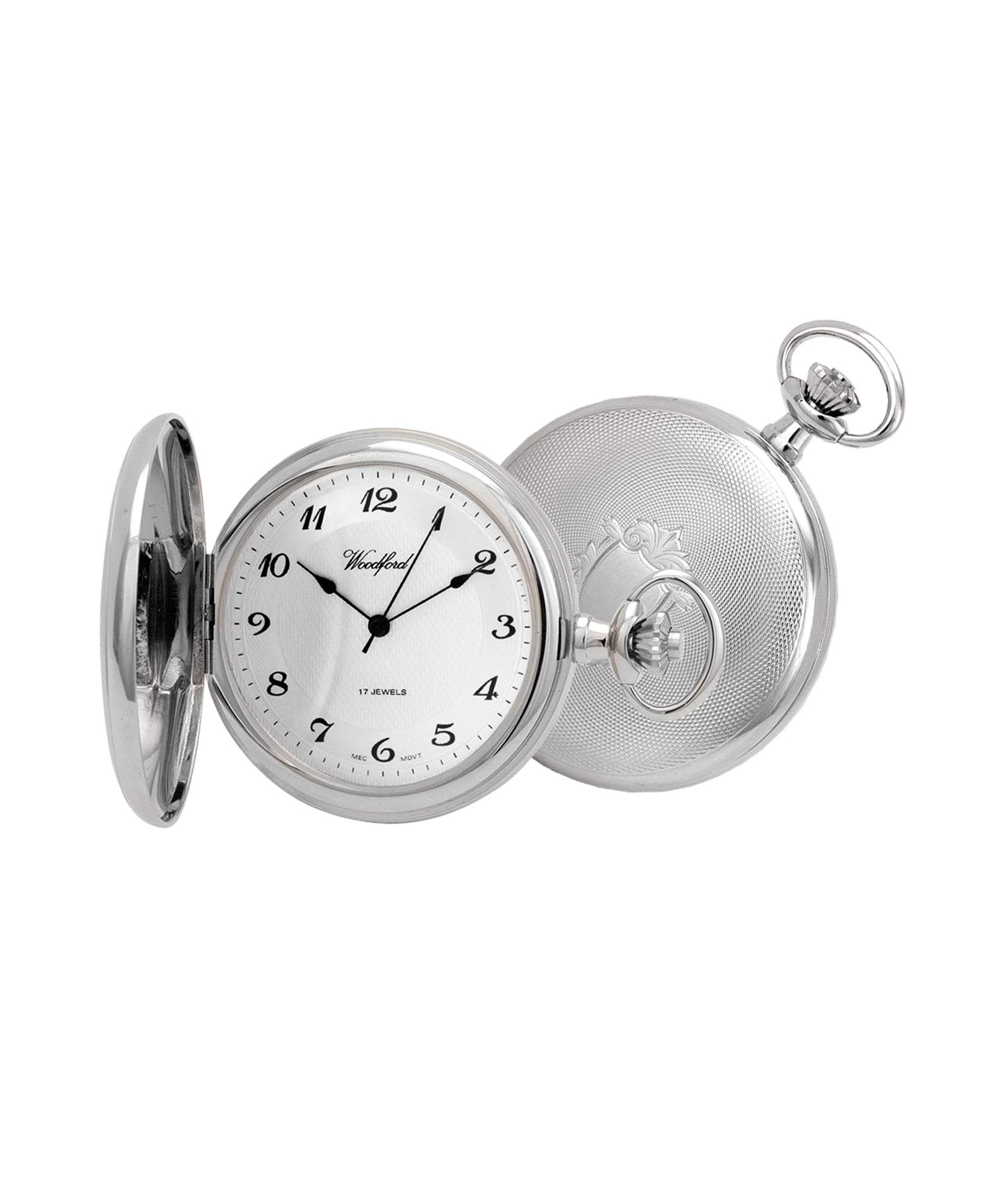 Mechanical Pocket Watch With Silver Full Figure Dial - John Ross Jewellers