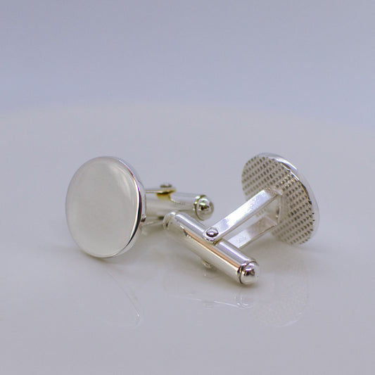 Silver Round Cuff Links - John Ross Jewellers