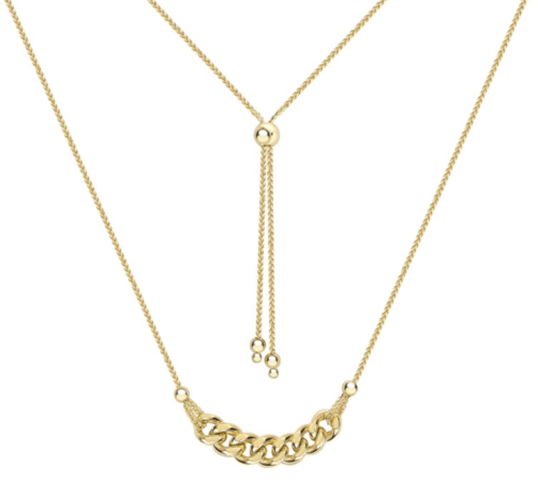 9ct Gold Curb Centrepiece Necklace - John Ross Jewellers