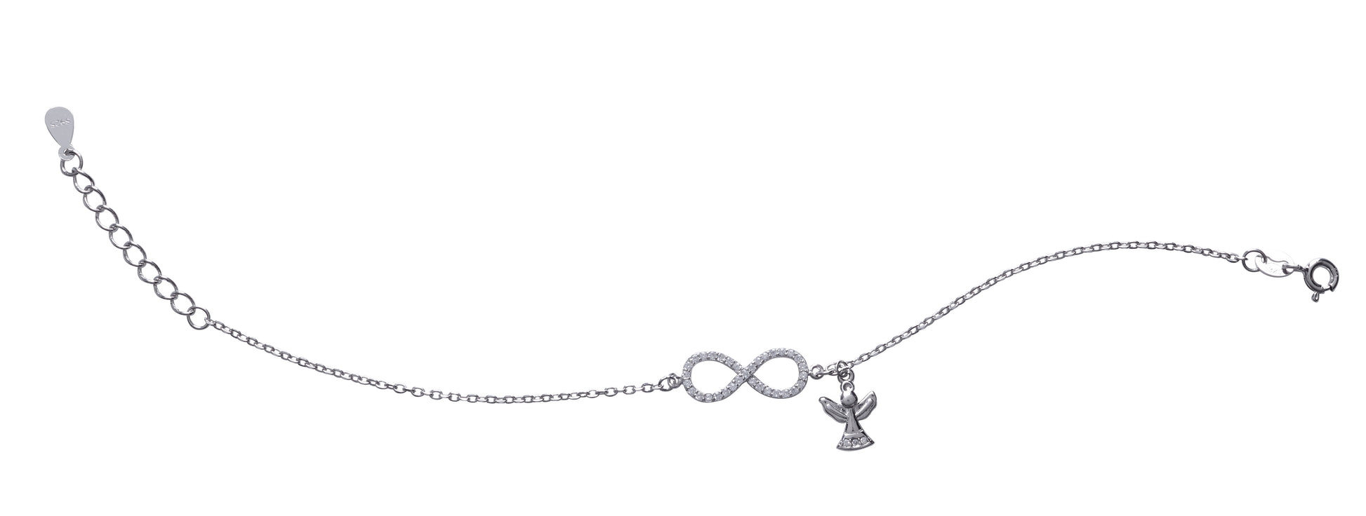Kids Silver CZ Infinity Bracelet - John Ross Jewellers