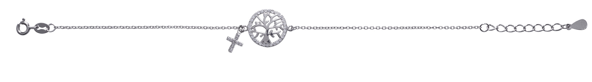Kids Silver CZ Tree of Life Bracelet - John Ross Jewellers