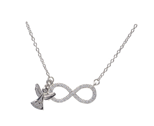 Kids Silver CZ Infinty Necklace - John Ross Jewellers