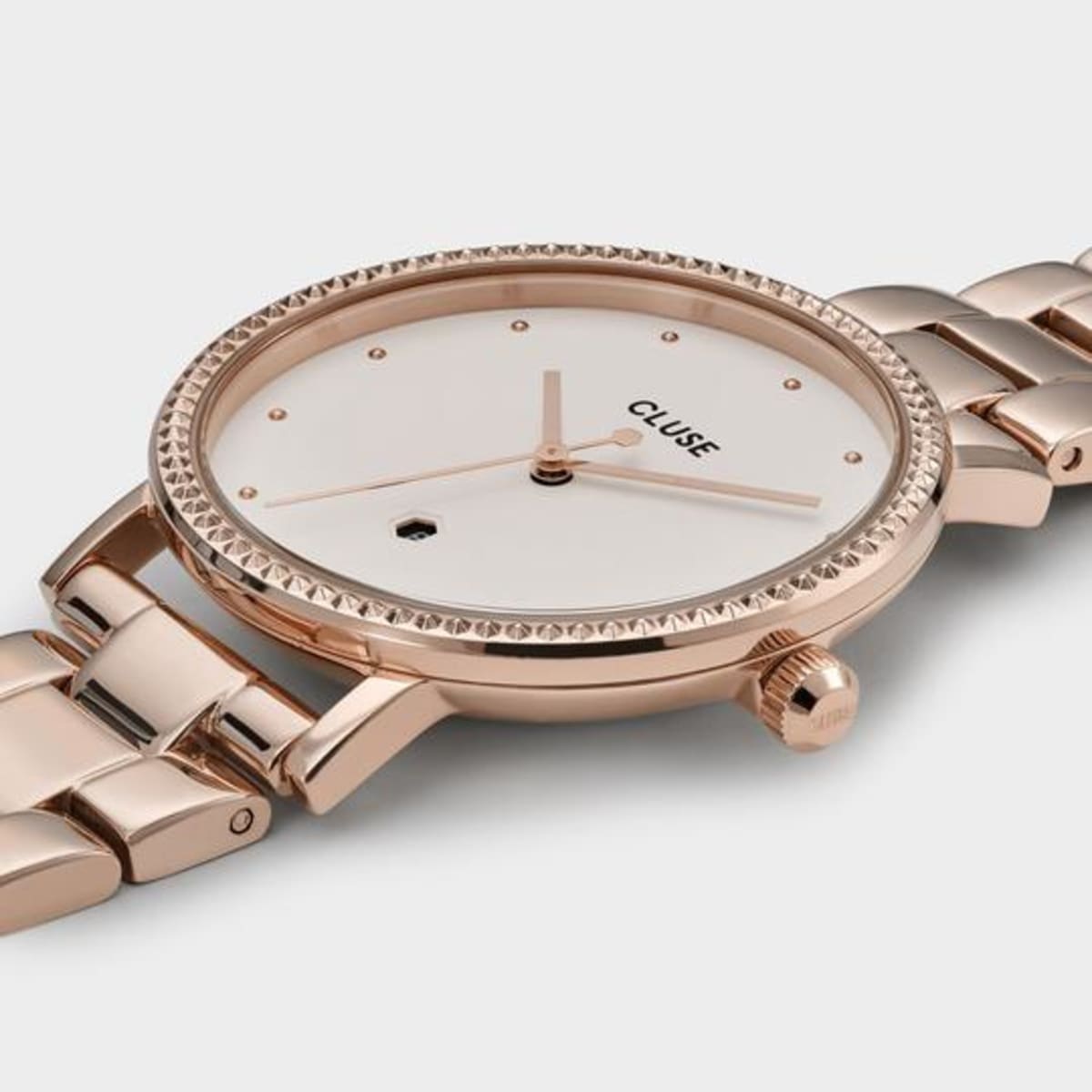 CLUSE Le Couronnement Rose Gold 3-Link/Winter White - John Ross Jewellers