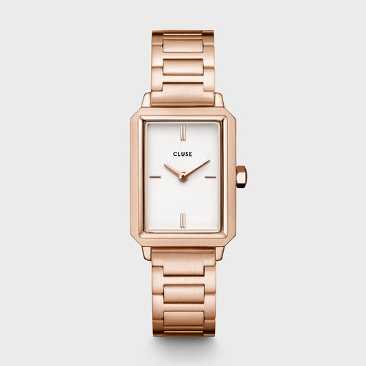 When elegance unites with timeless class. This Fluette watch for women features a rose gold 30.6 mm rectangular case, off-white sandblasted dial and rose gold 14 mm stainless steel strap. Thanks to the elegant look of the watch, it’s perfect to wear for every occasion. Whether it’s to work, drinks with your friends, or a night out. We’re sure this watch will be your new favourite accessory. And you can easily adjust the strap by yourself. 