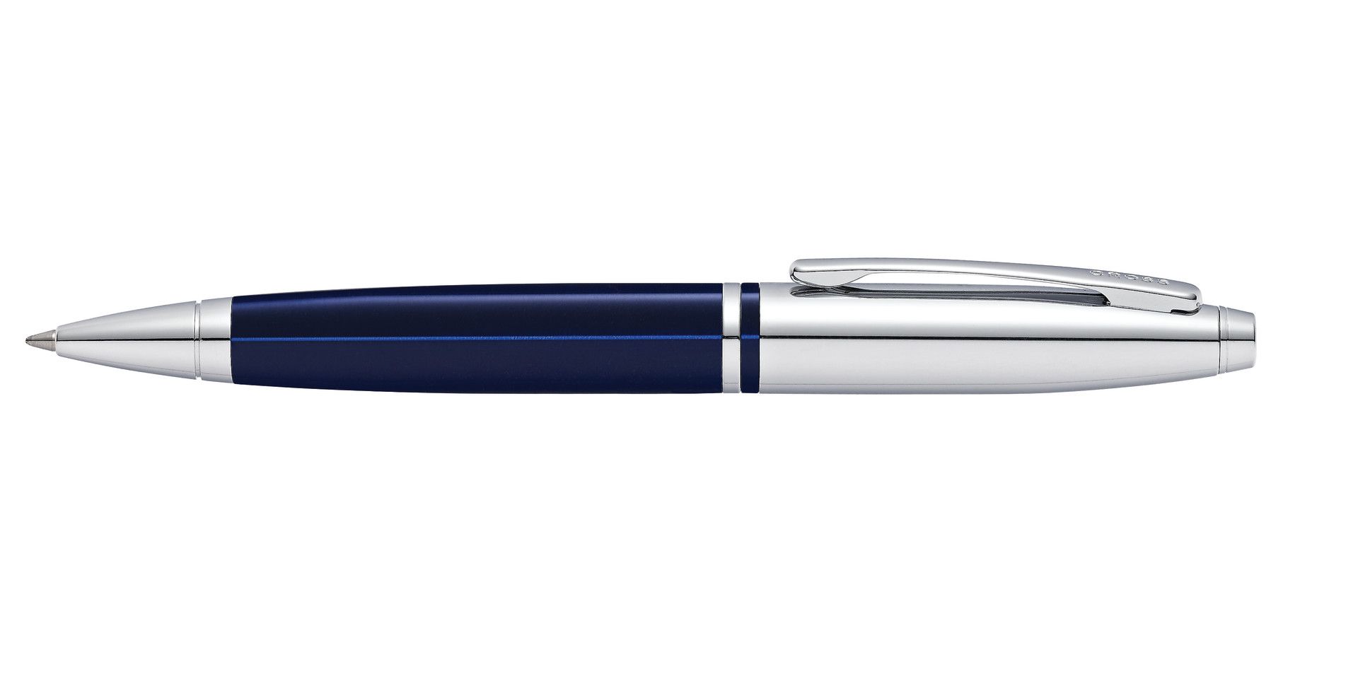 Cross Calais Chrome & Blue Laquer Ballpoint Pen - John Ross Jewellers