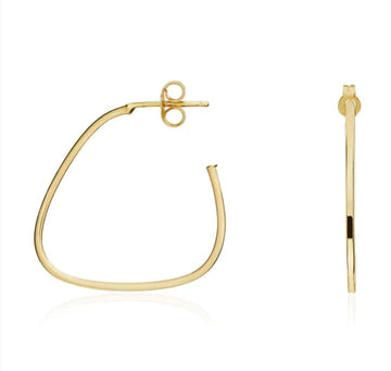 9ct Gold Extra Skinny Shaped Hoop Earrings - John Ross Jewellers