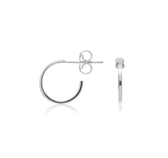 9ct White Gold Extra Skinny Hoop Earrings | 12mm - John Ross Jewellers