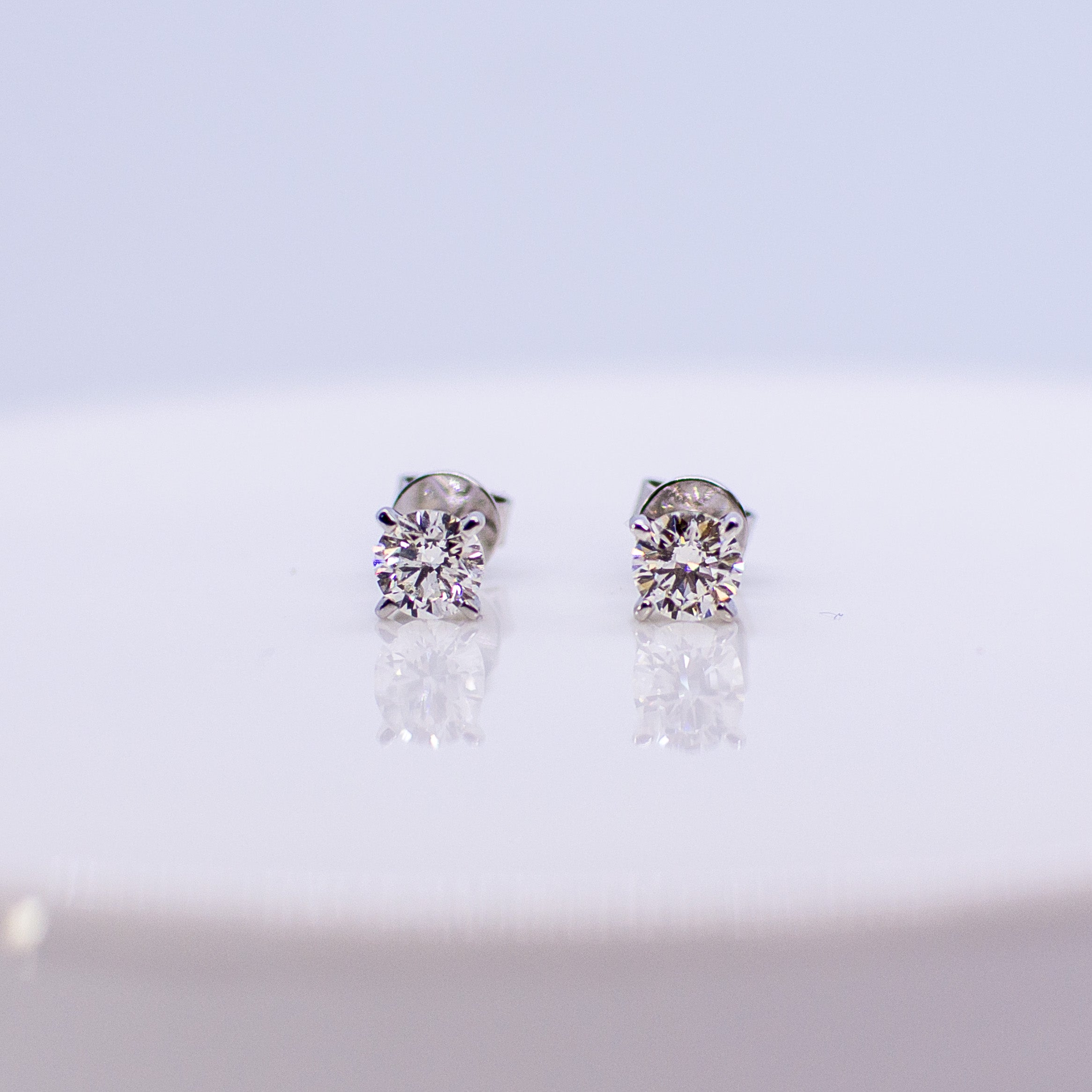 Small white gold diamond deals stud earrings