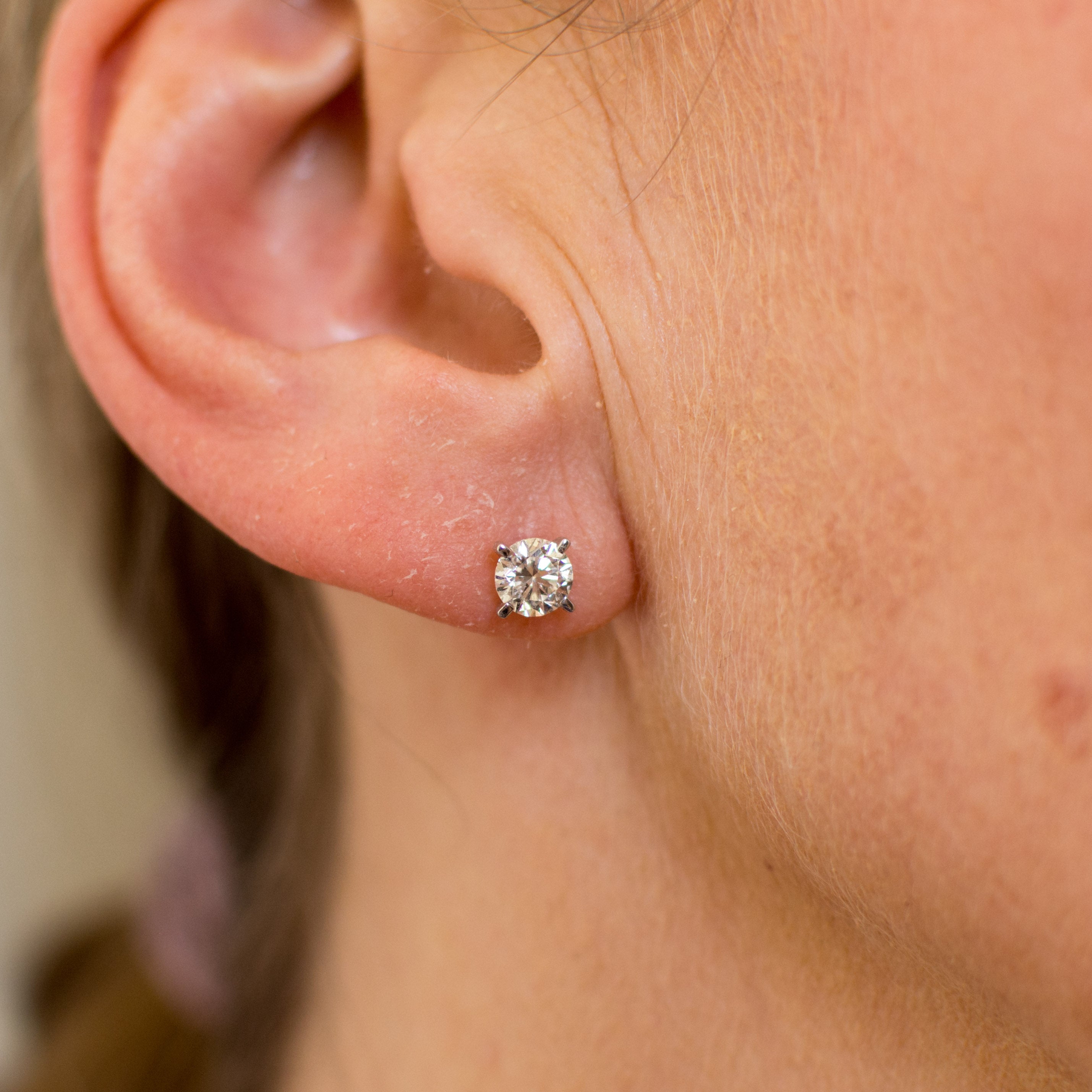 Stud Earrings with 1 Carat TW of Diamonds in 18kt White Gold